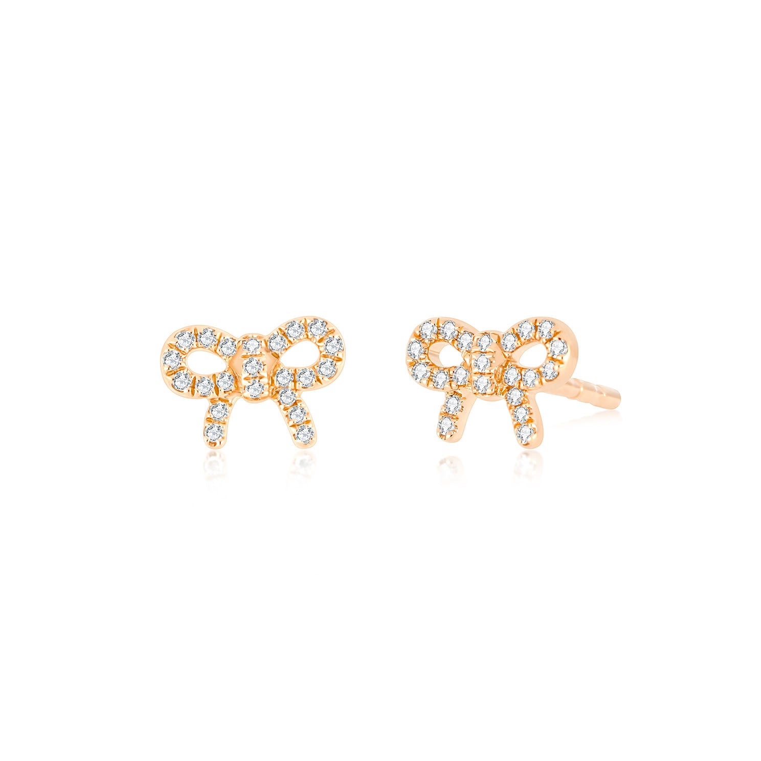Diamond Mini Bow Stud Earring