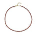 Birthstone Bead Necklace In Garnet with 14k yellow gold chain