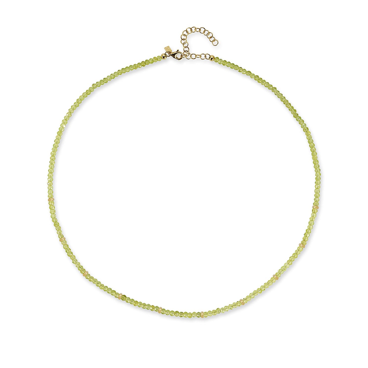Birthstone Bead Necklace In Peridot 