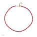 Birthstone Bead Necklace In Ruby in 14k yellow gold