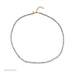 Birthstone Bead Necklace In Tanzanite with 14k yellow gold chain