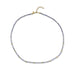 Birthstone Bead Necklace In Tanzanite with 14k yellow gold chain