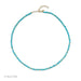 Birthstone Bead Necklace In Turquoise with 14k yellow gold chain