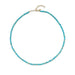 Birthstone Bead Necklace In Turquoise with 14k yellow gold chain
