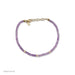 Birthstone Bead Bracelet In Amethyst with 14k yellow gold chain