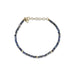 Birthstone Bead Bracelet In Blue Sapphire with 14k yellow gold chain
