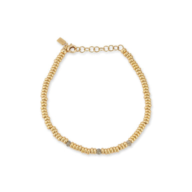 Birthstone Bead Bracelet In Diamond in 14k yellow gold