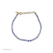 Birthstone Bead Bracelet In Tanzanite with 14k yellow gold chain