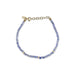 Birthstone Bead Bracelet In Tanzanite with 14k yellow gold chain