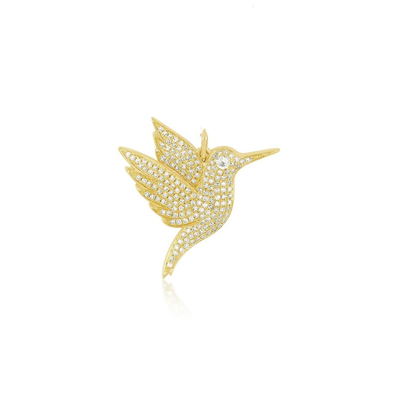 Pavé Diamond Hummingbird Charm