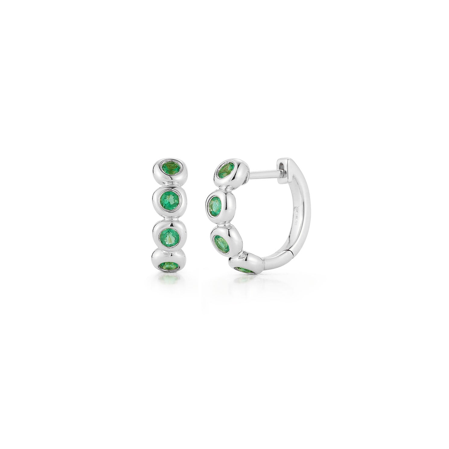Emerald Pillow Huggie Earring
