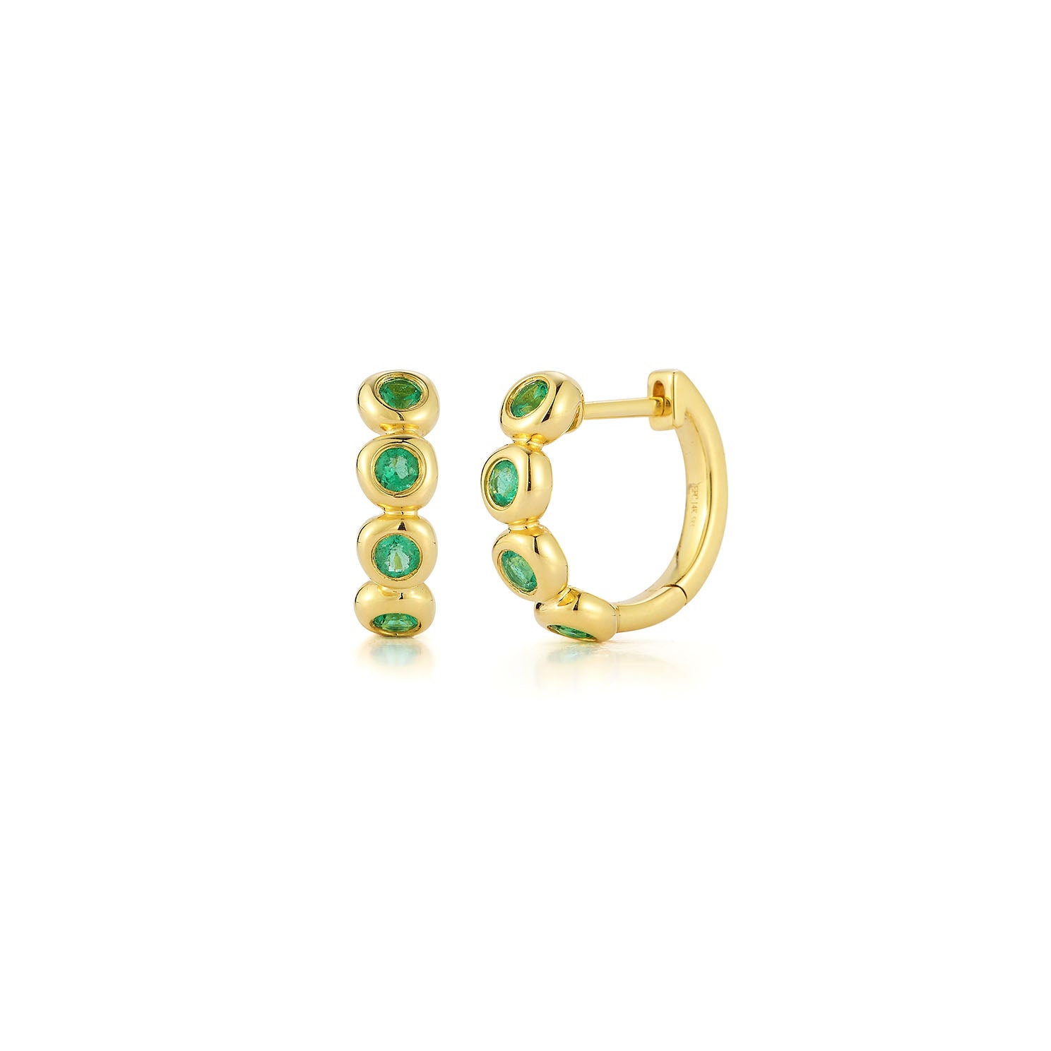 Emerald Pillow Huggie Earring