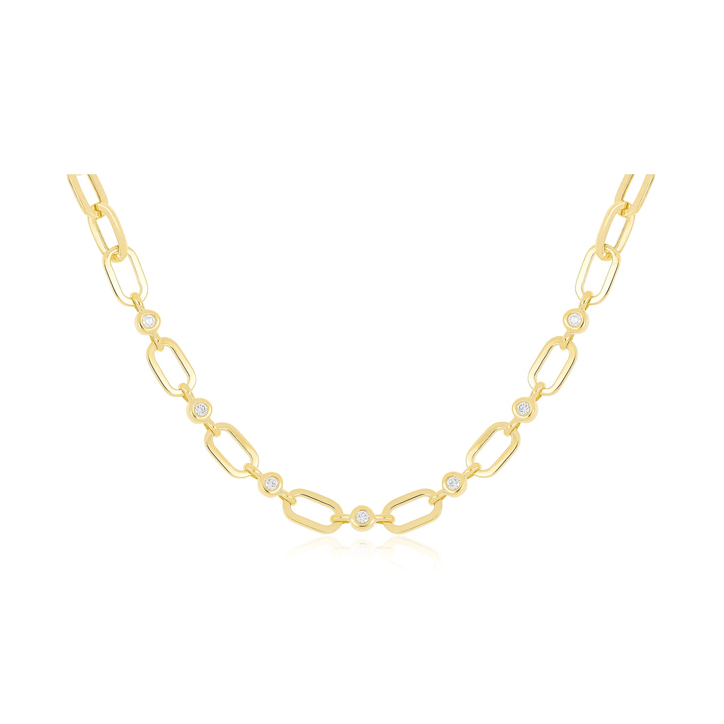 Diamond Pillow Jumbo Link Chain Necklace