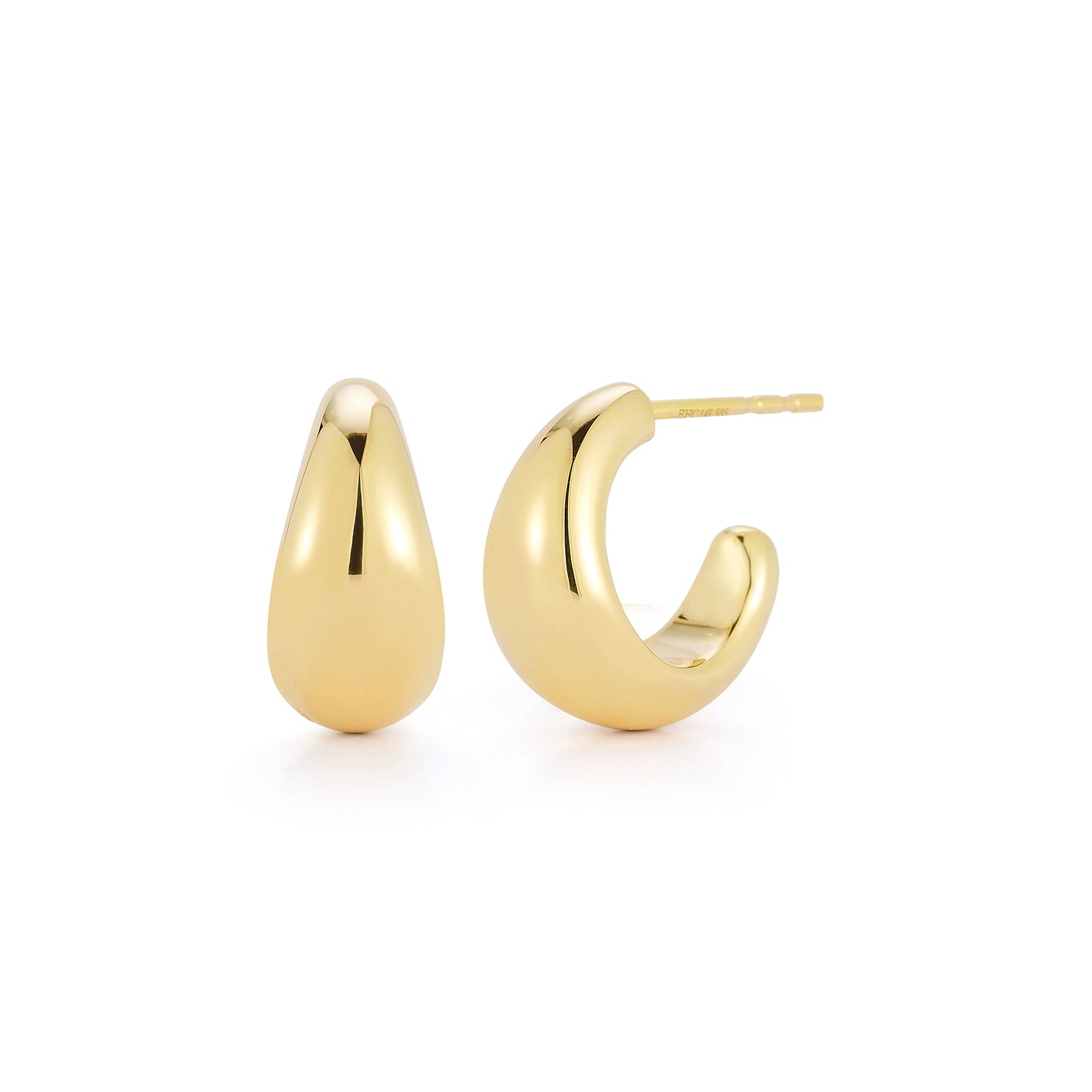 Gold Jumbo Dome Huggie Earrings