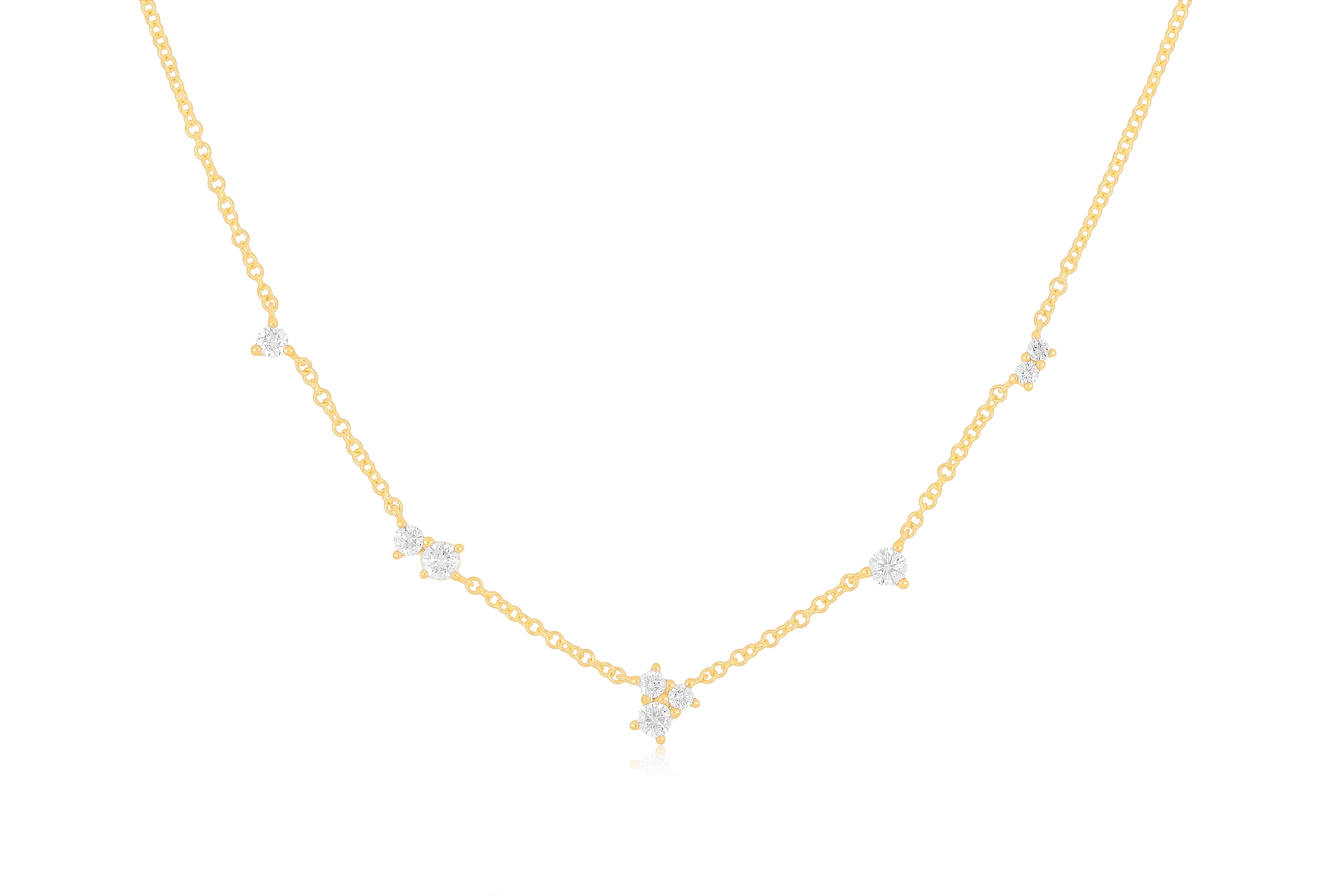 Multi Diamond Cluster Necklace