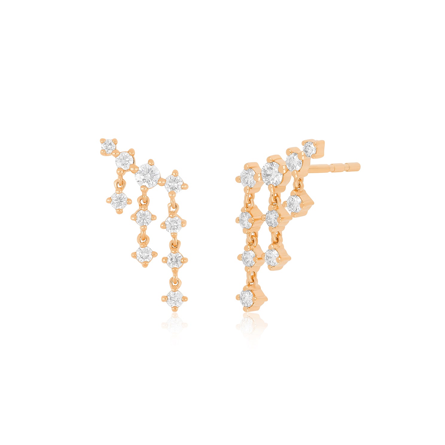 Diamond Drip Stud Earring