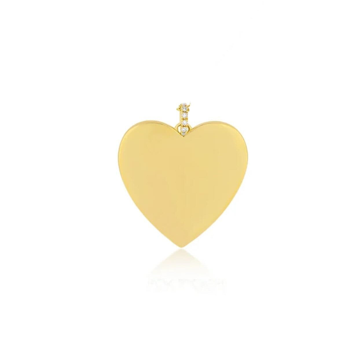 Gold Jumbo Heart Necklace Charm