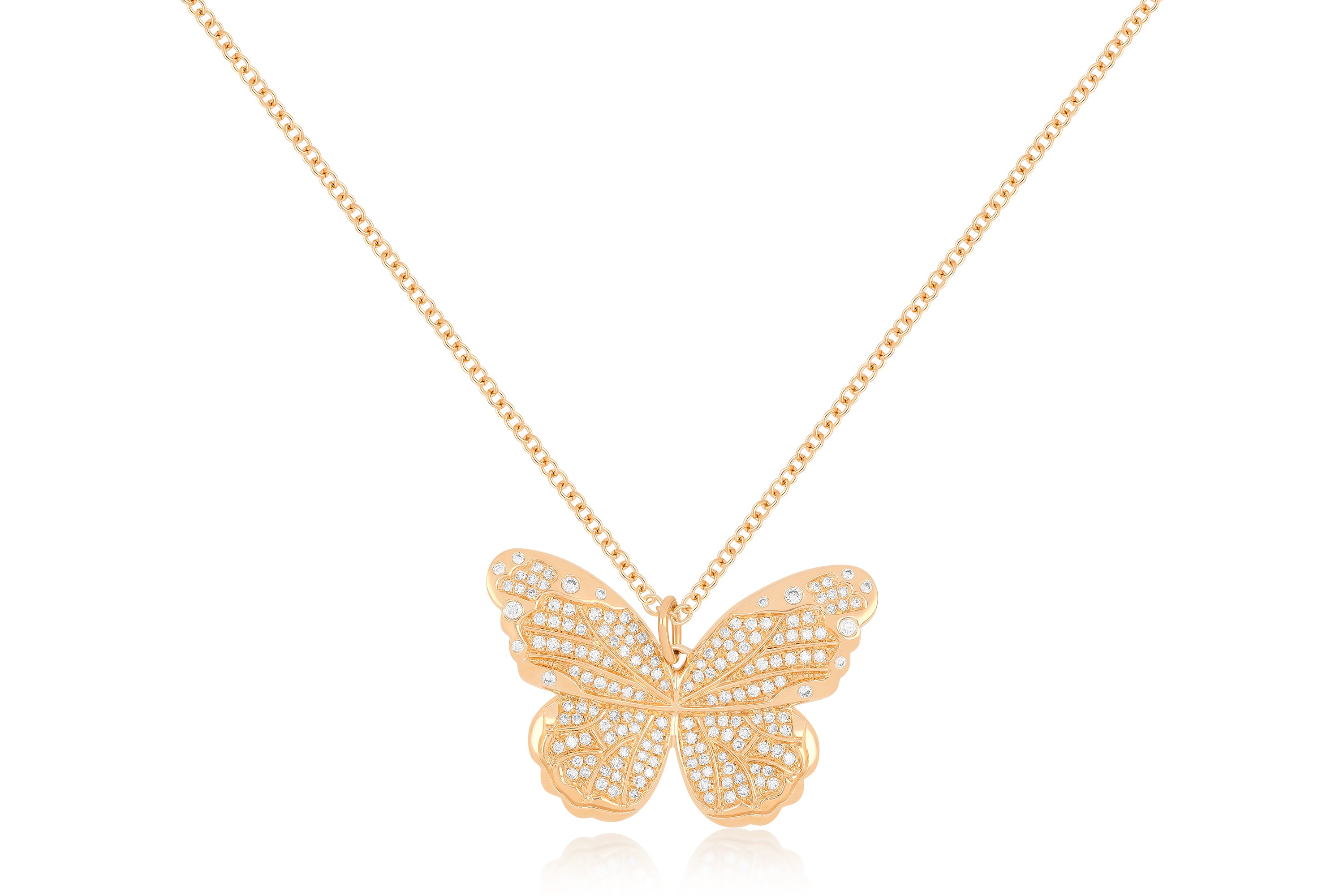 Pavé Diamond Jumbo Butterfly Necklace