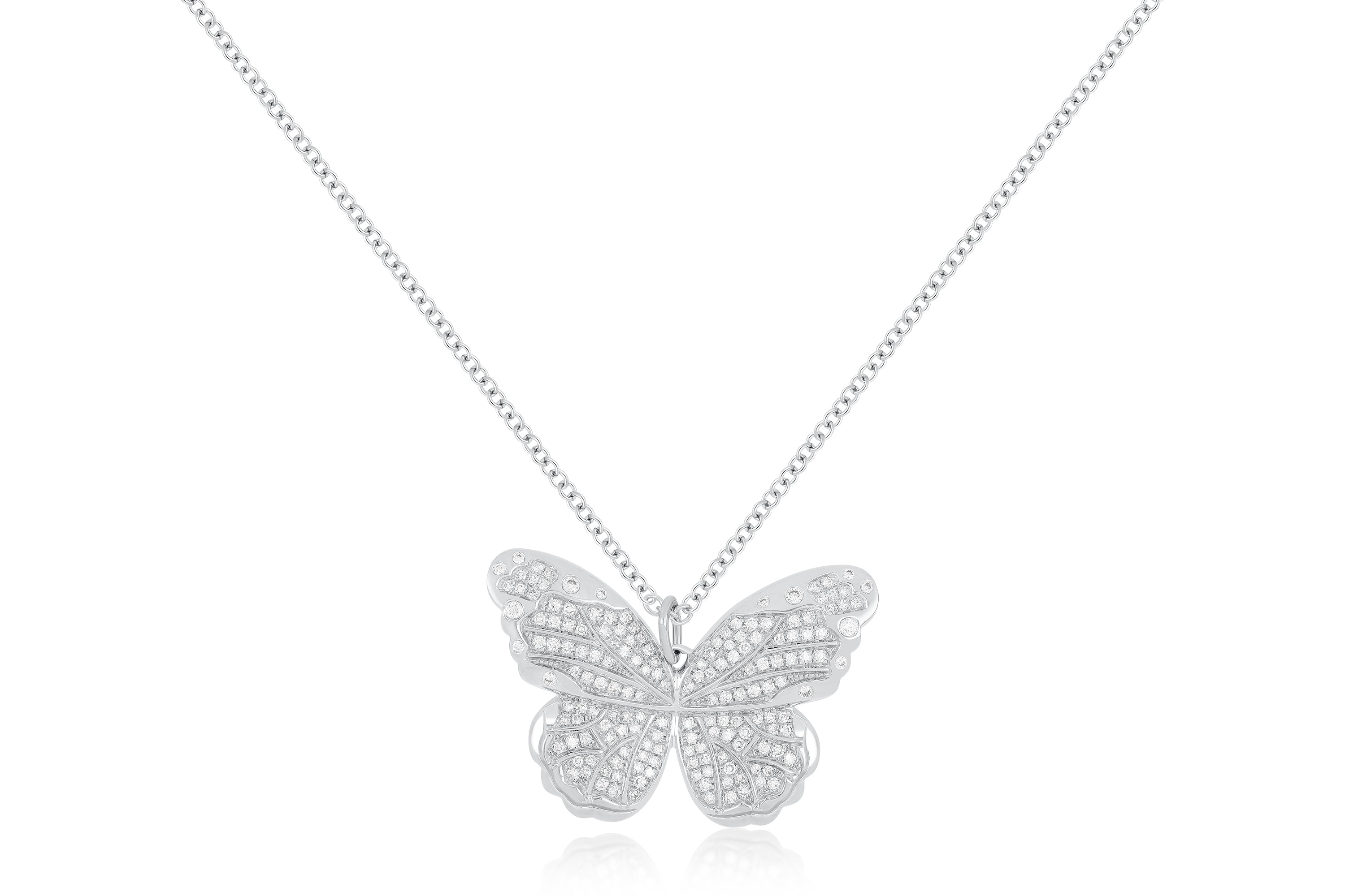 Pavé Diamond Jumbo Butterfly Necklace