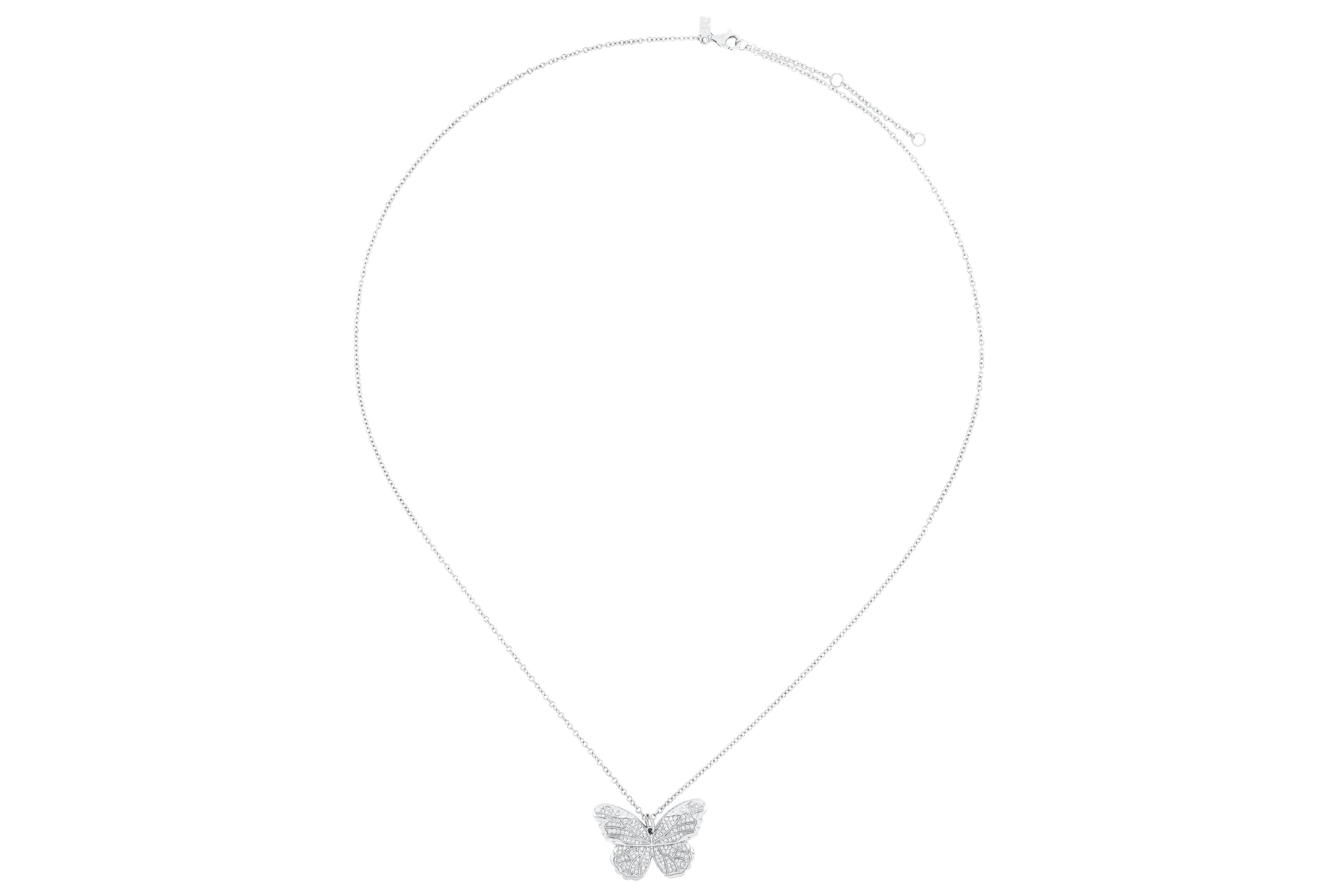 Pavé Diamond Jumbo Butterfly Necklace