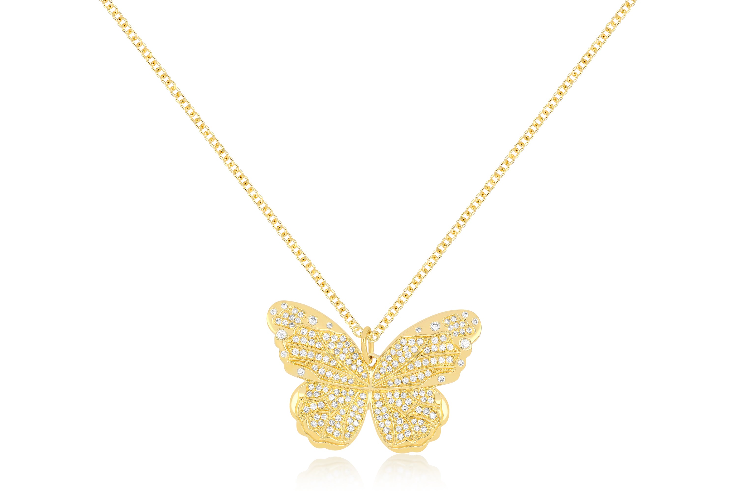 Pavé Diamond Jumbo Butterfly Necklace