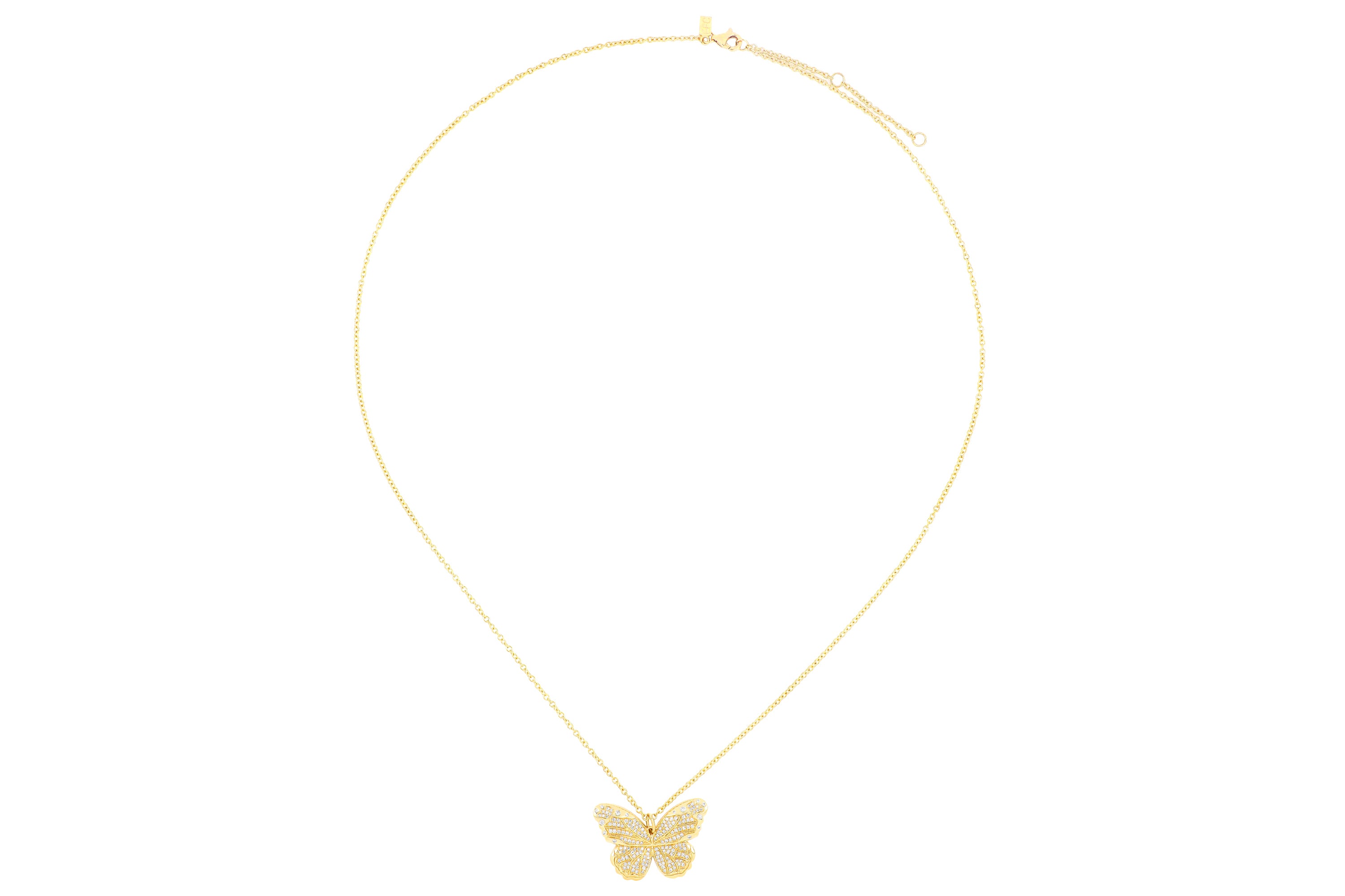 Pavé Diamond Jumbo Butterfly Necklace