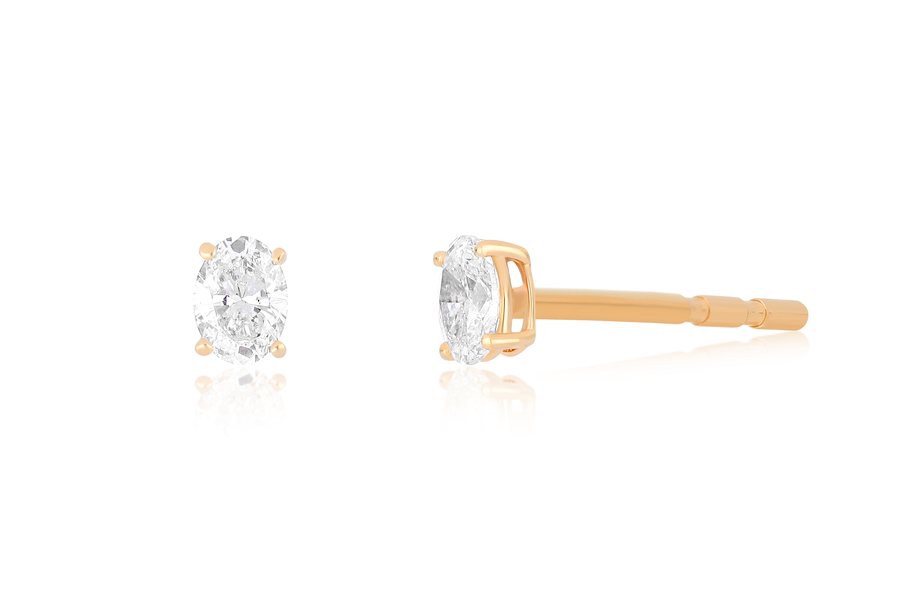 Diamond Oval Stud Earring