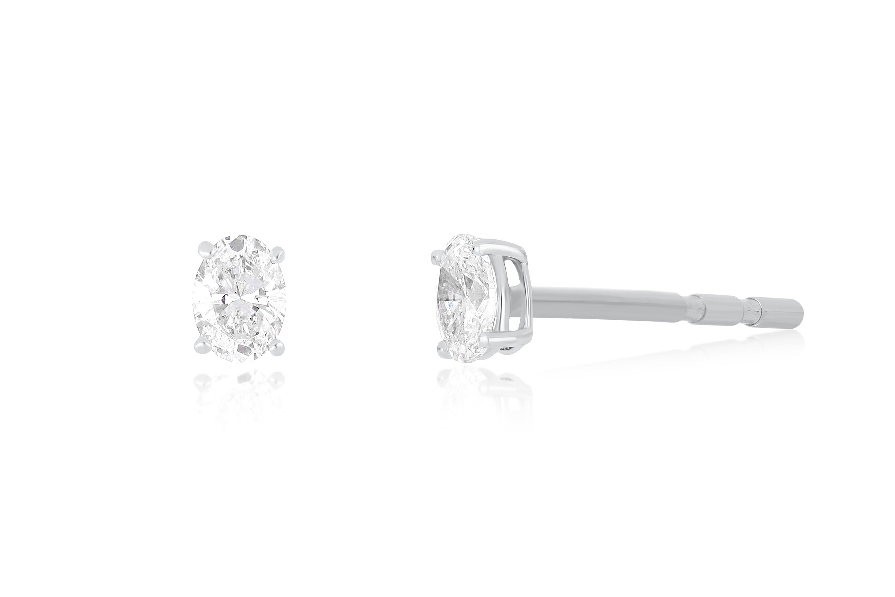 Diamond Oval Stud Earring