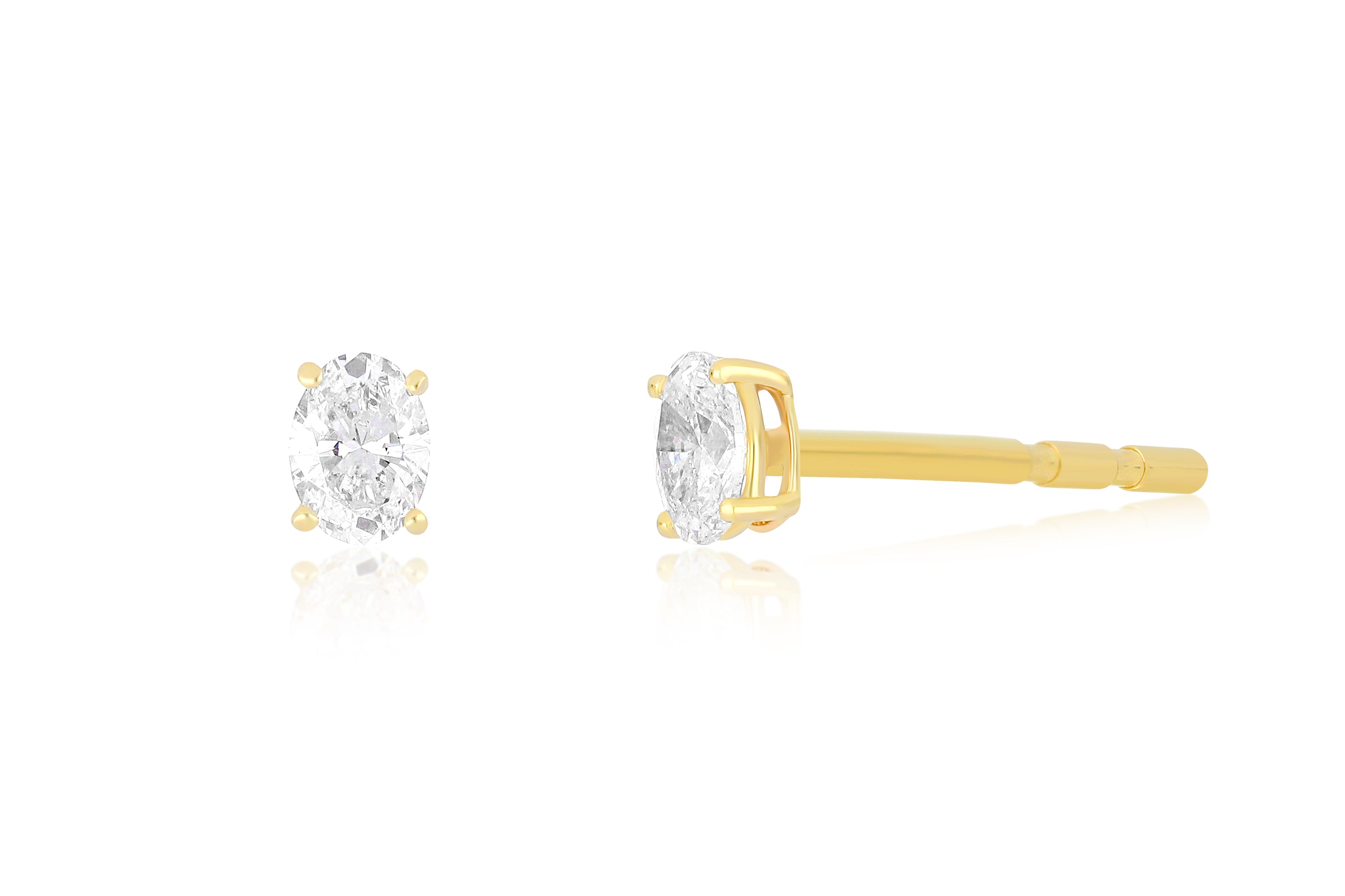 Diamond Oval Stud Earring