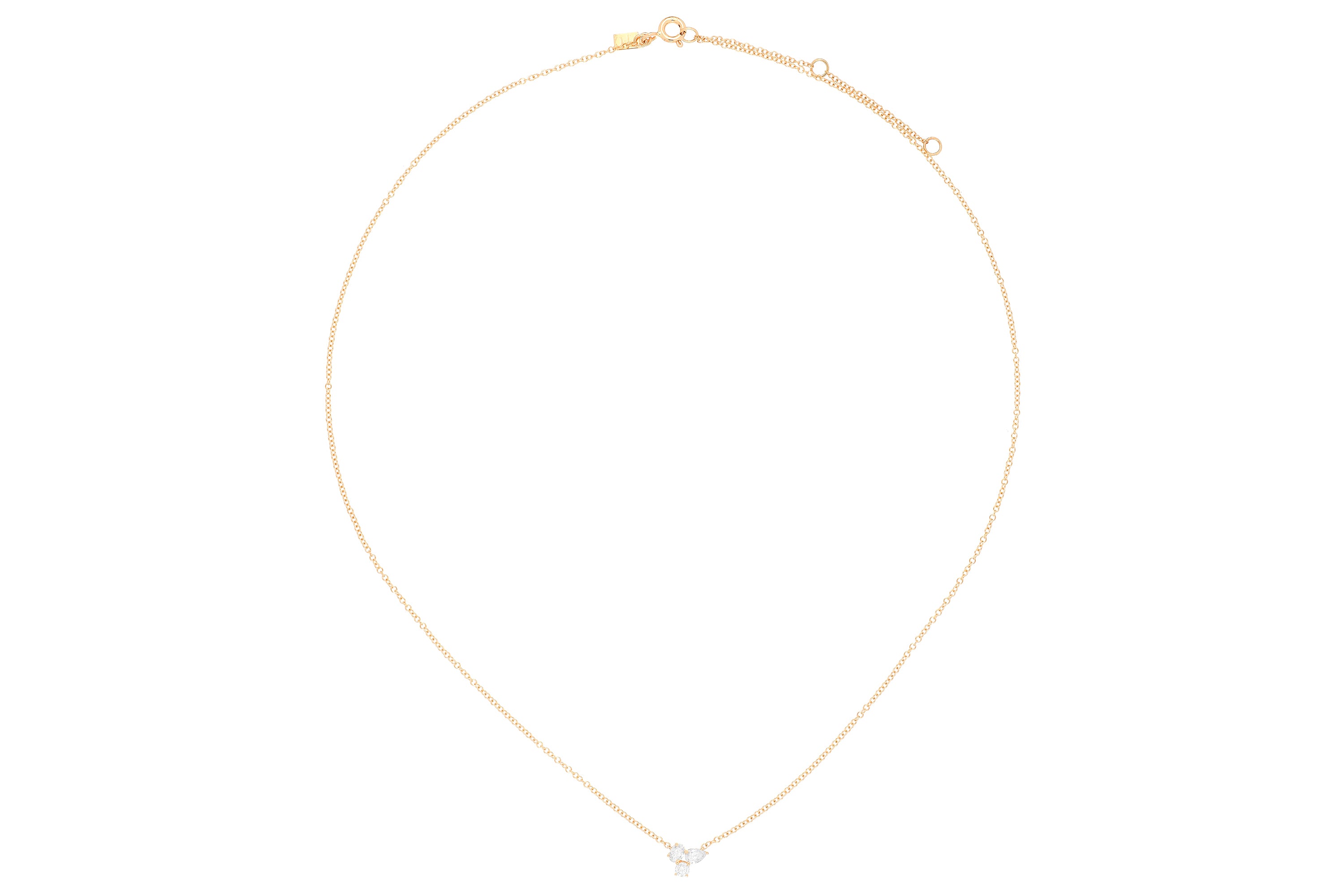 Triple Diamond Cluster Necklace