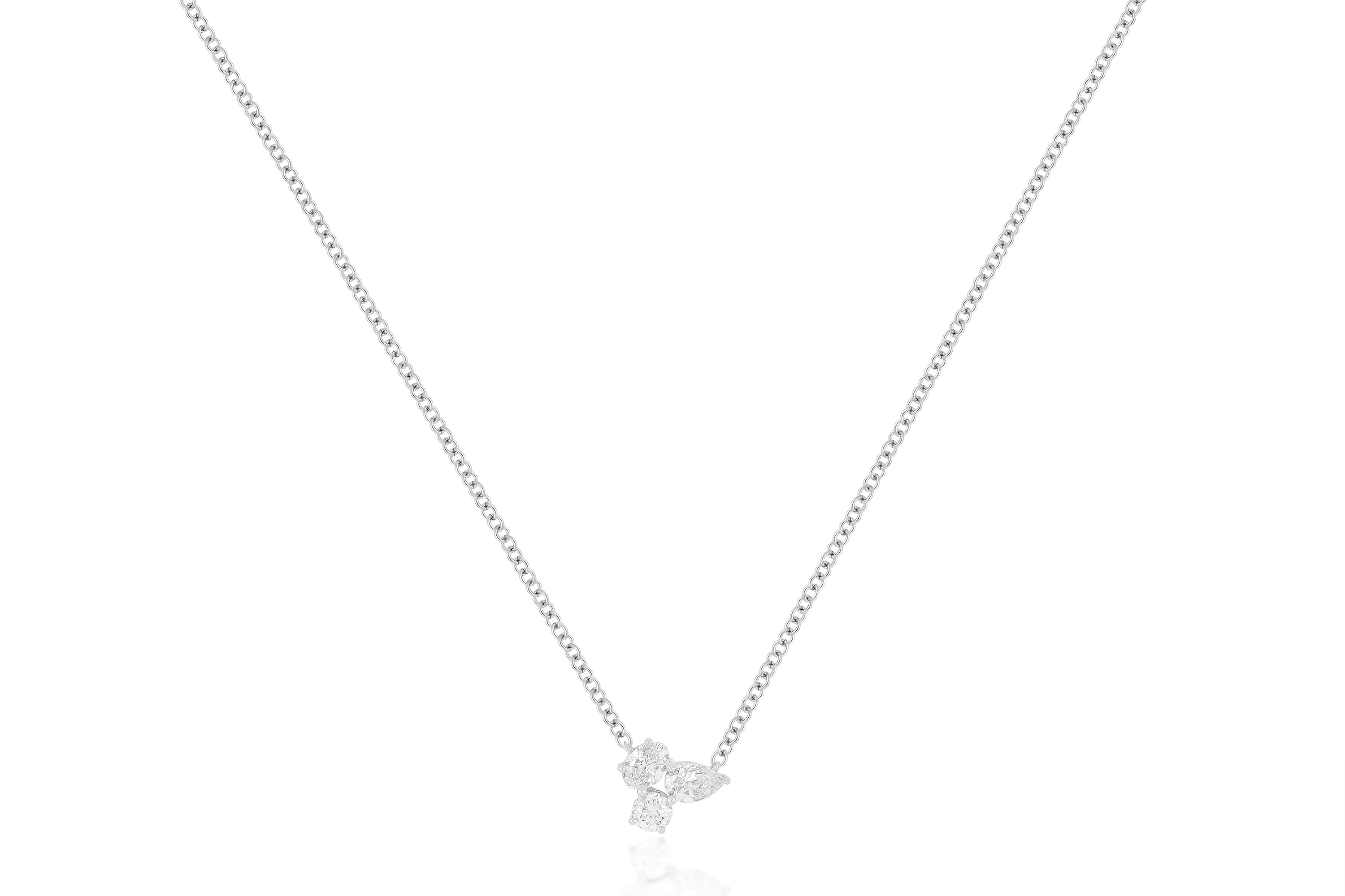 Triple Diamond Cluster Necklace