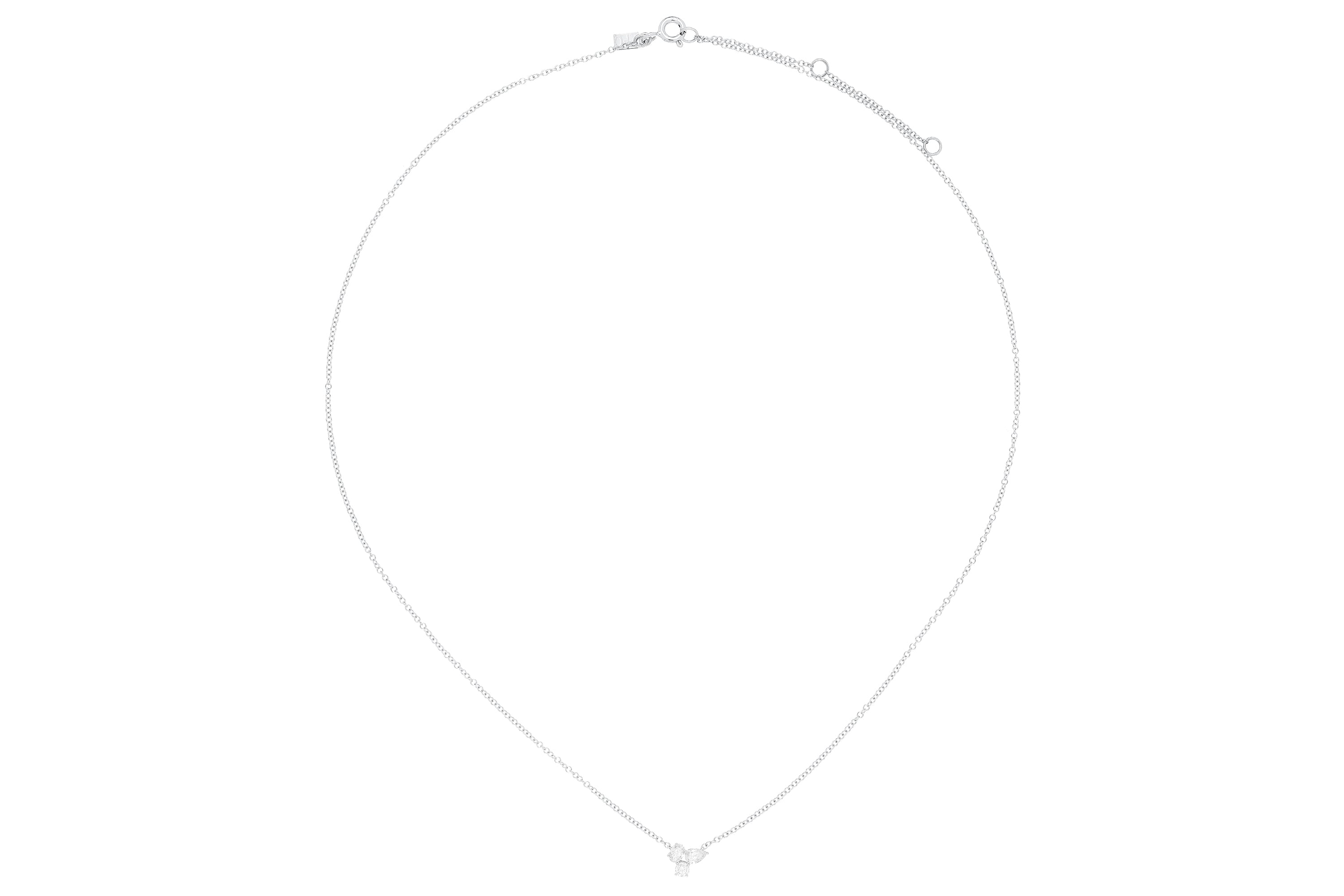 Triple Diamond Cluster Necklace