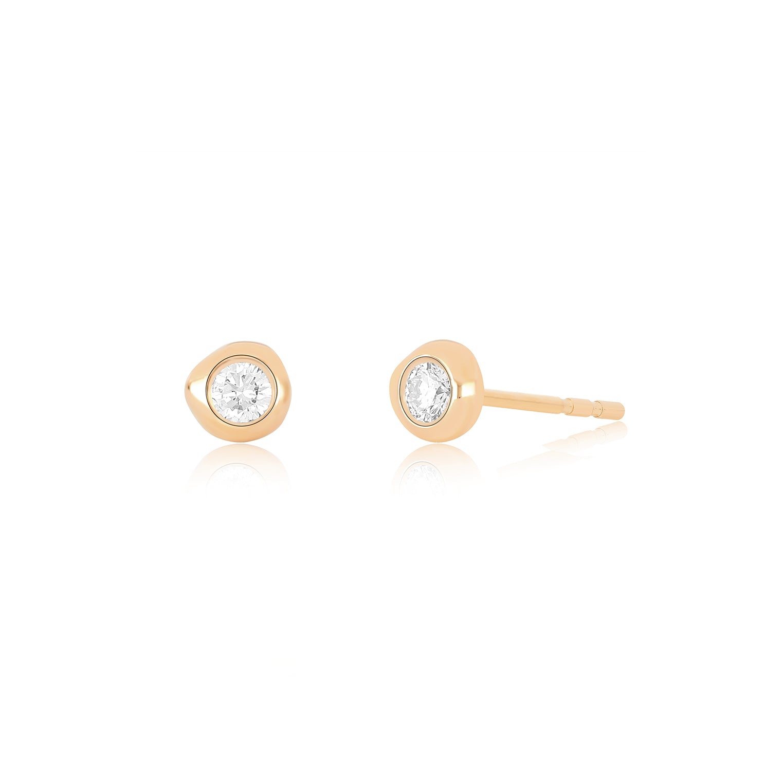 Diamond Pillow Stud Earrings
