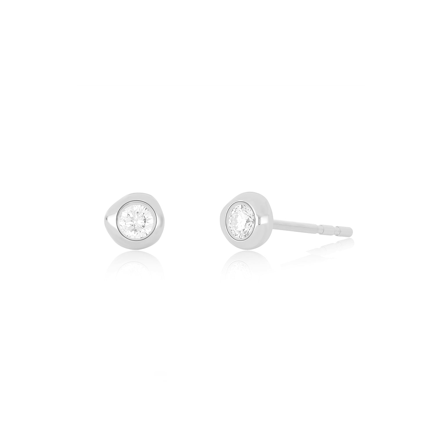 Diamond Pillow Stud Earrings