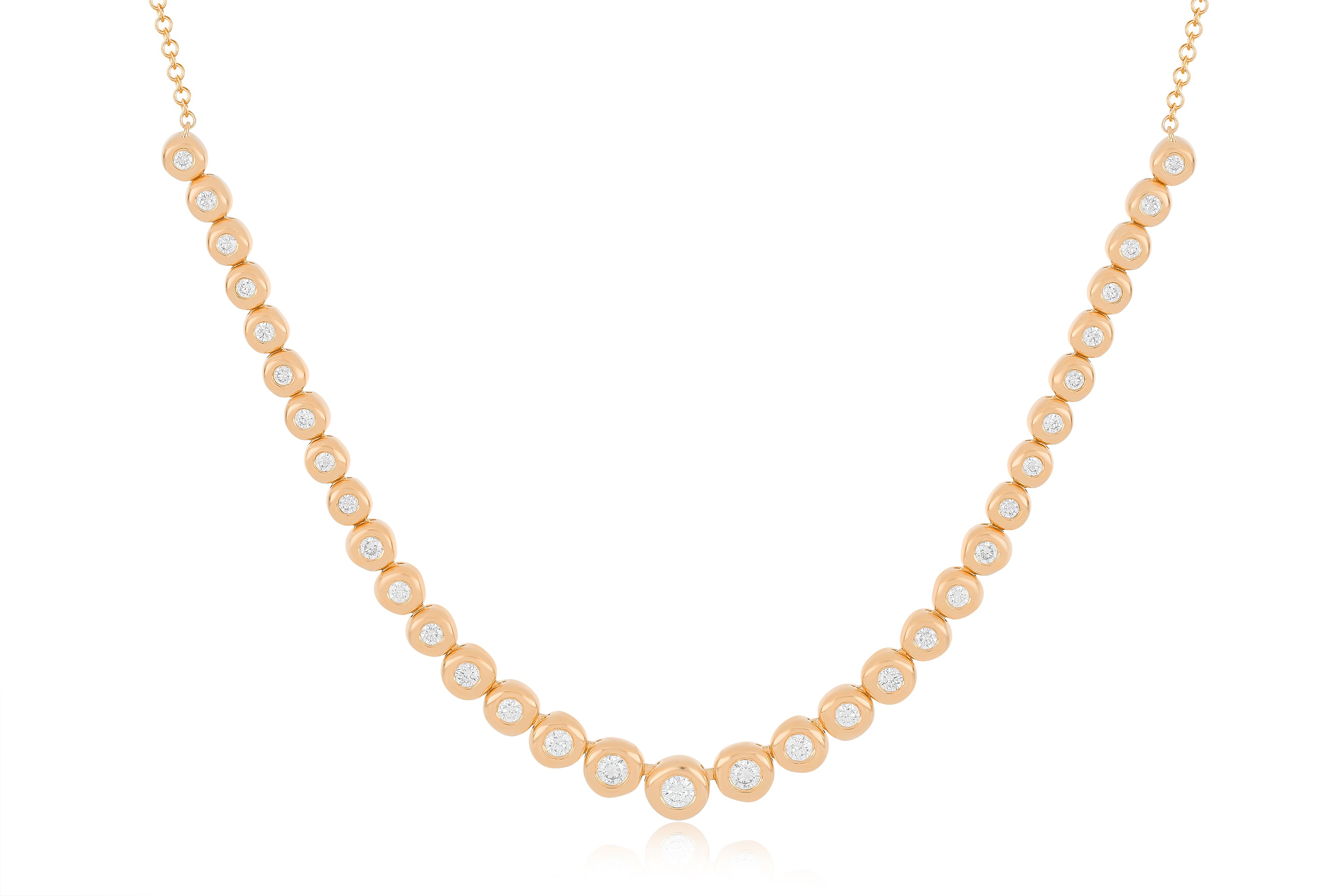 Graduated Diamond Pillow Necklace