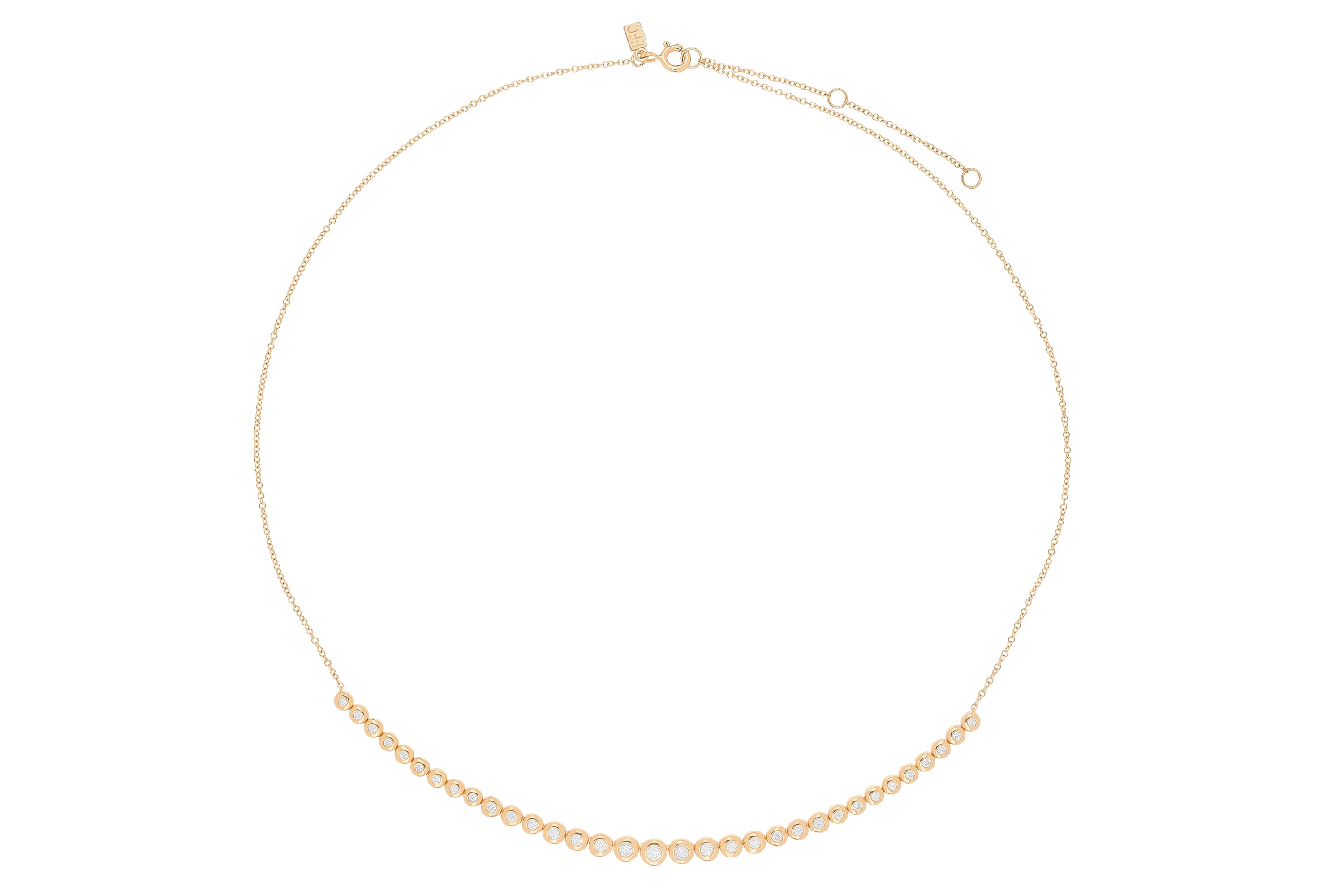 Graduated Diamond Pillow Necklace