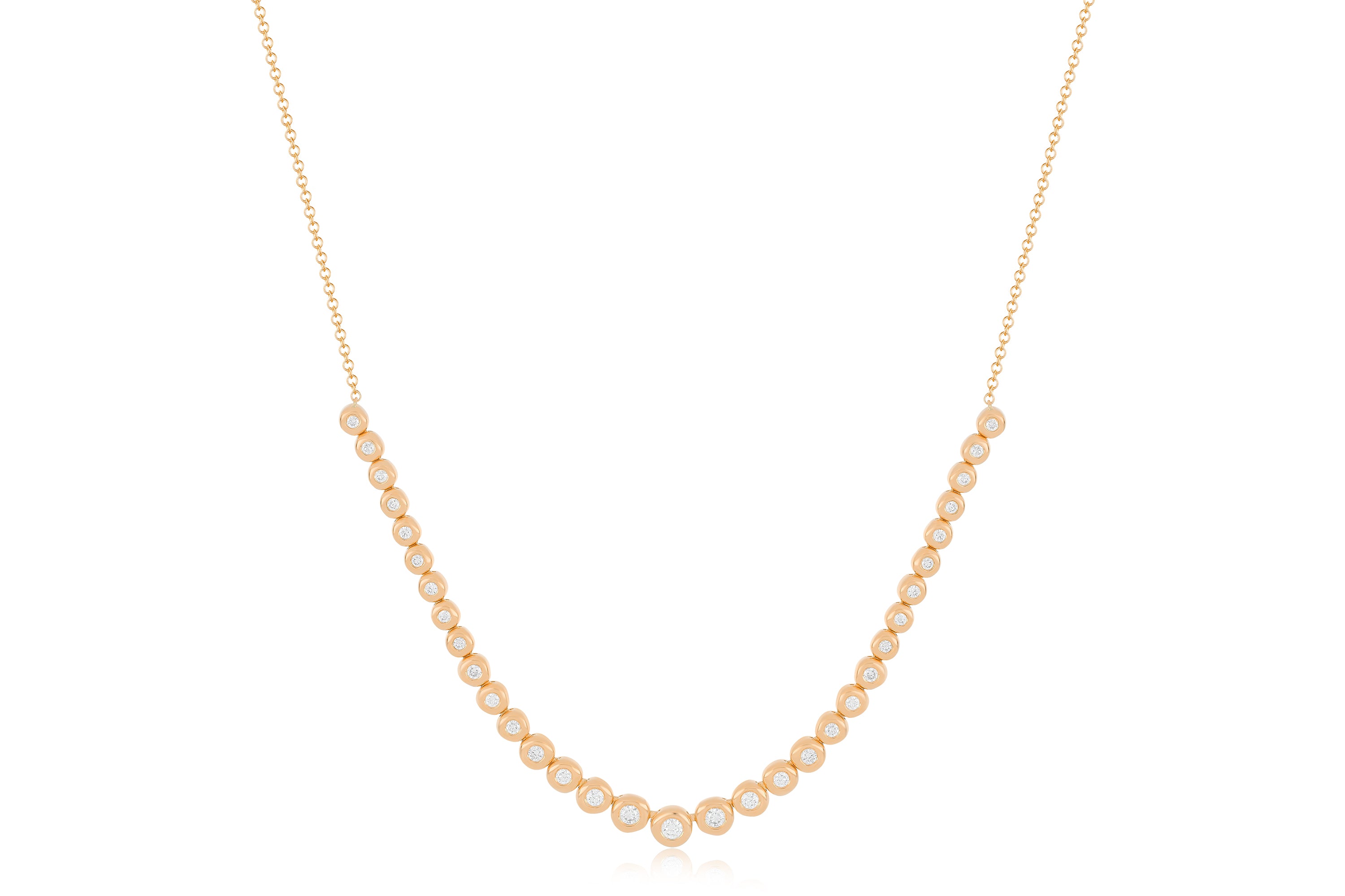 Graduated Diamond Pillow Necklace