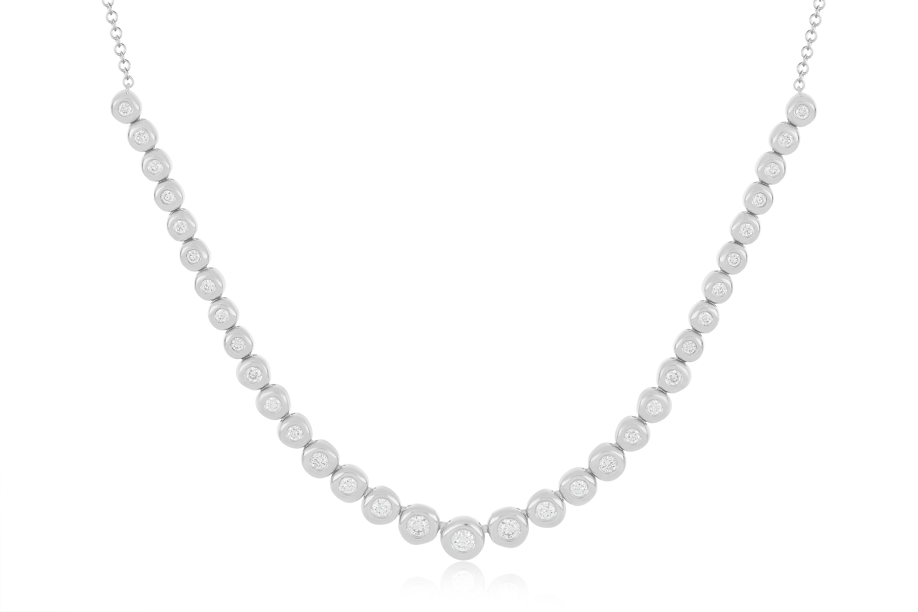 Graduated Diamond Pillow Necklace