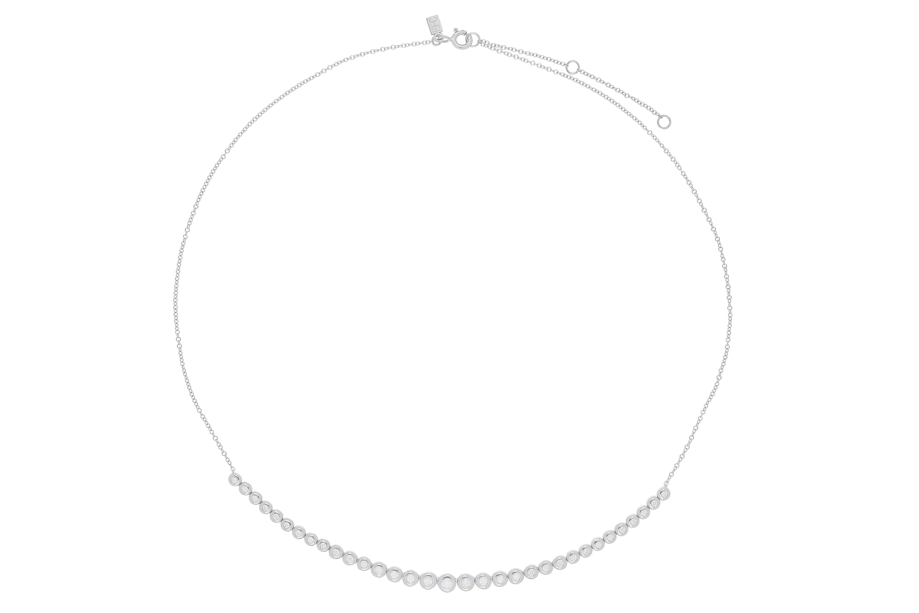 Graduated Diamond Pillow Necklace
