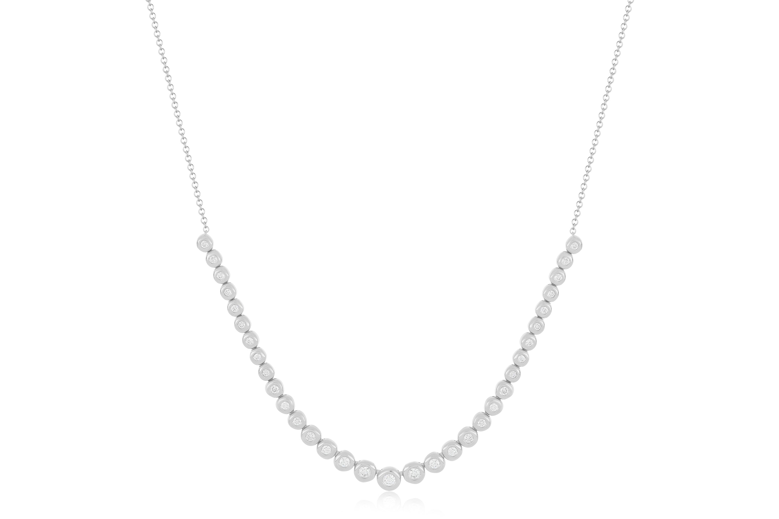 Graduated Diamond Pillow Necklace
