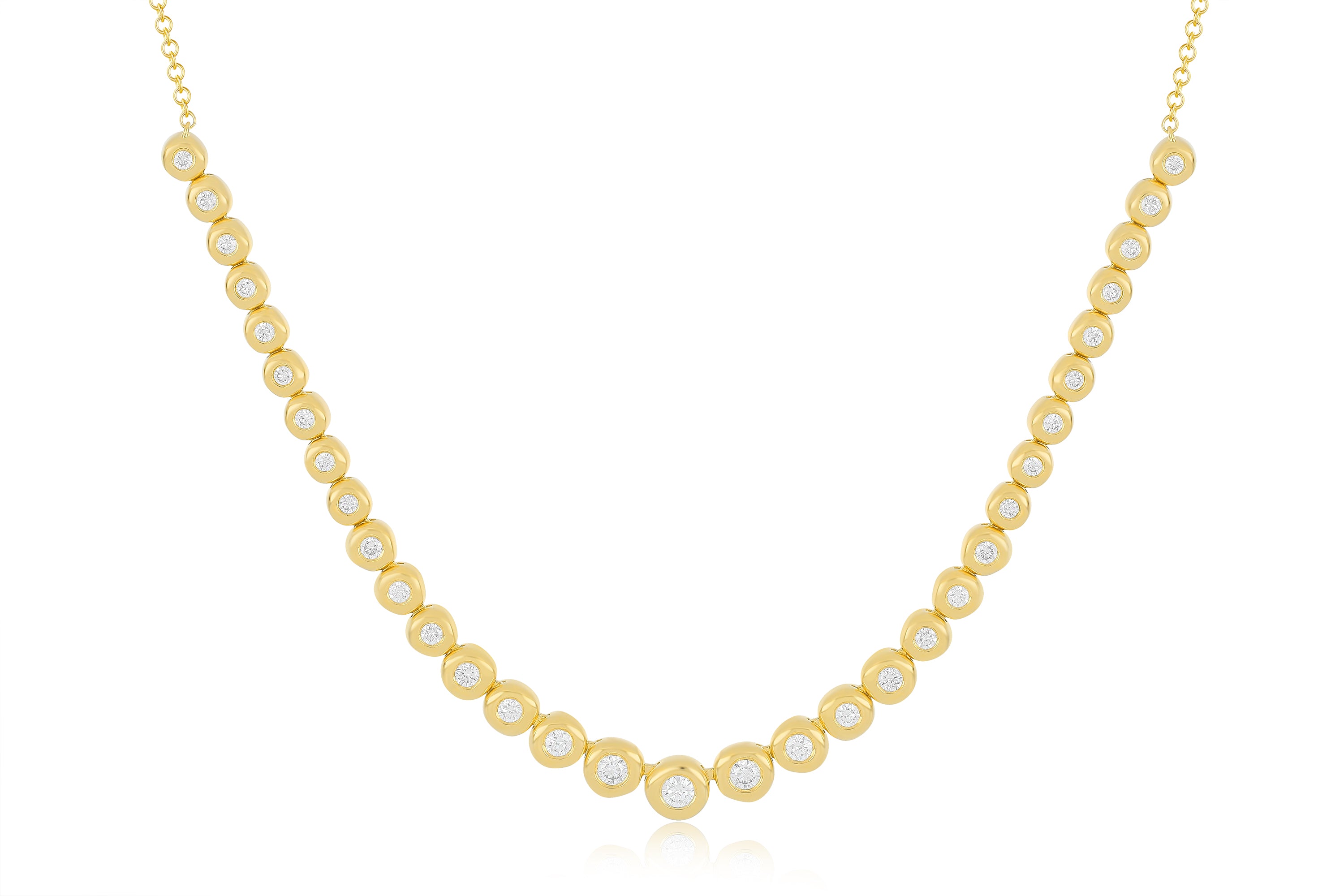 Graduated Diamond Pillow Necklace