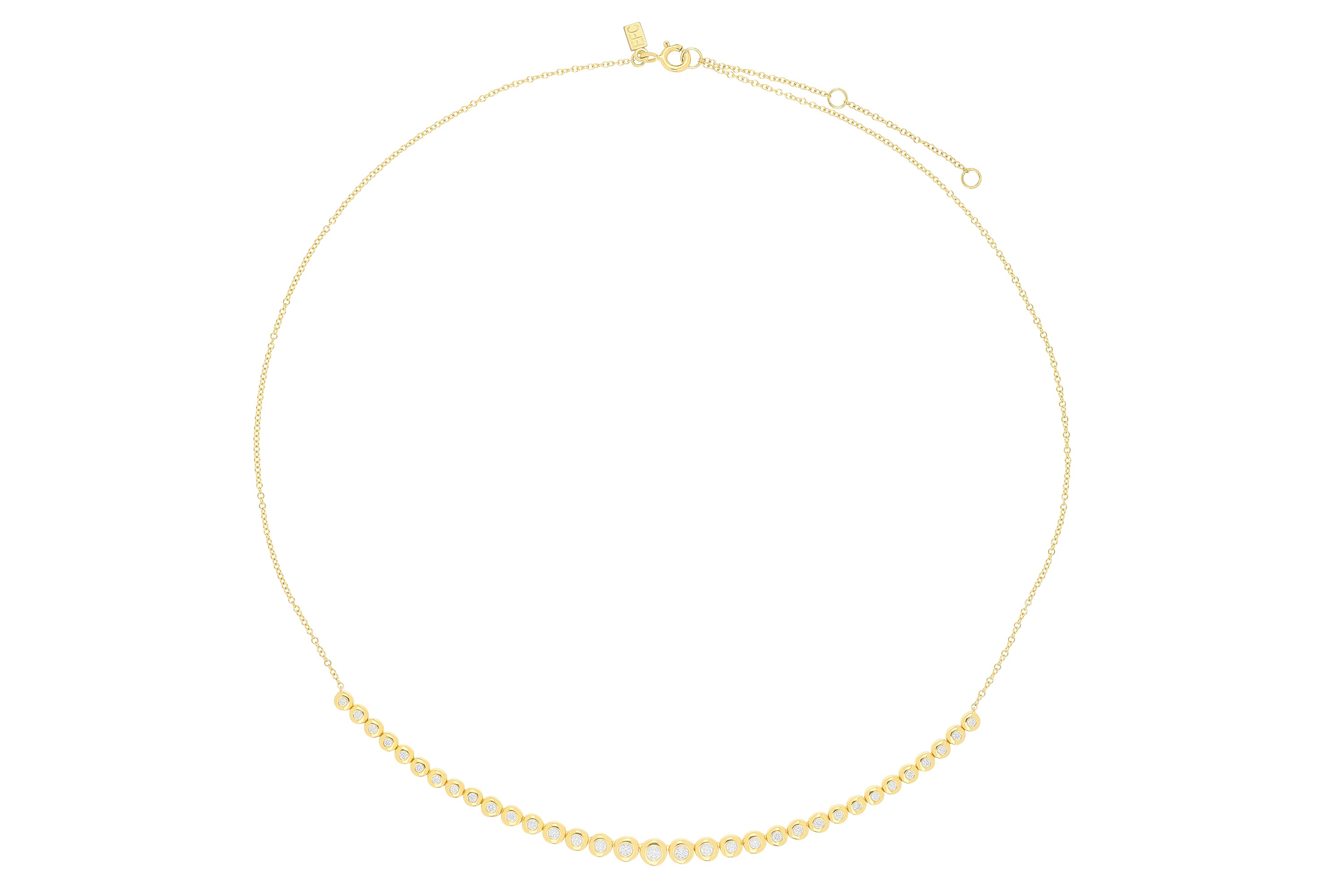 Graduated Diamond Pillow Necklace