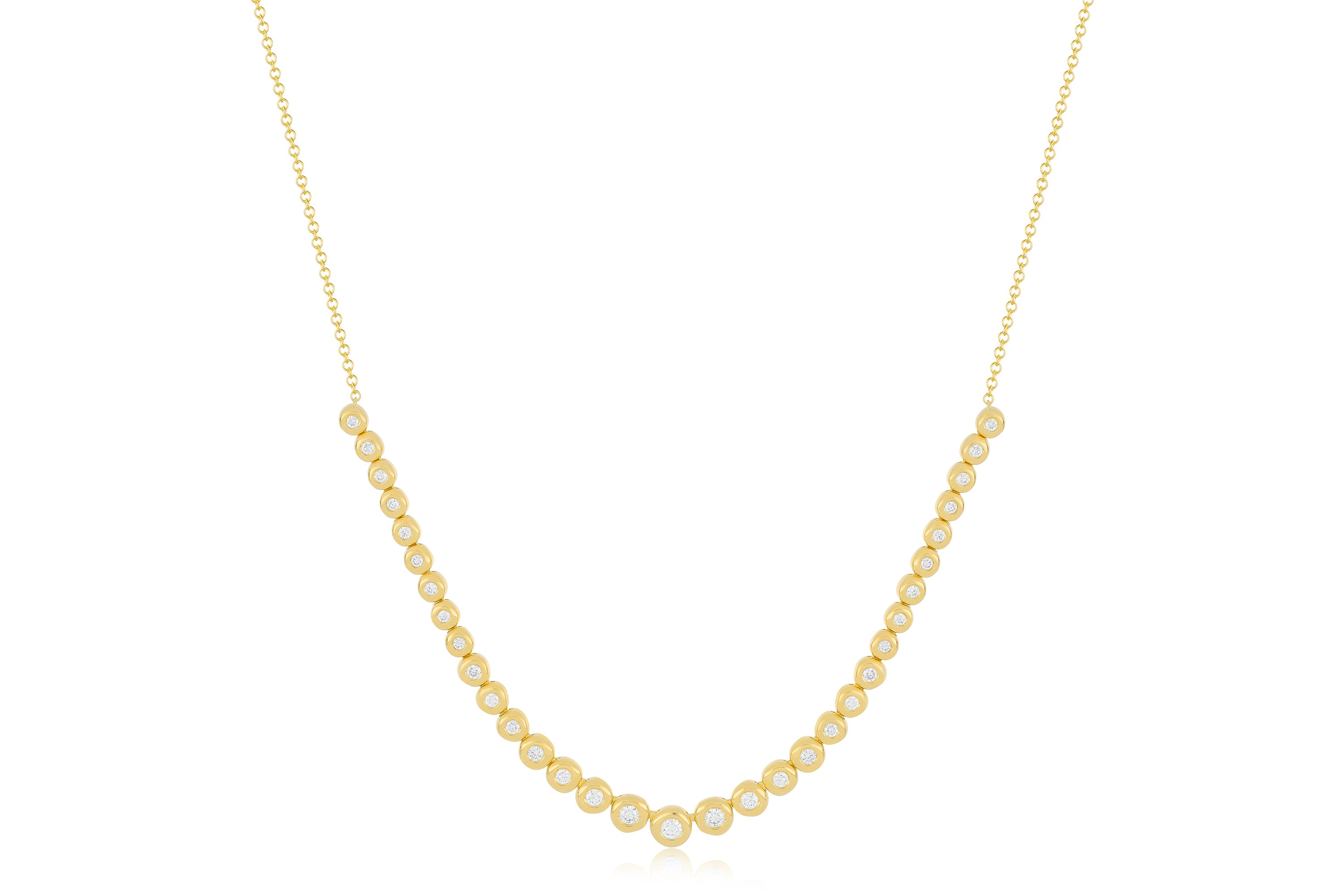 Graduated Diamond Pillow Necklace