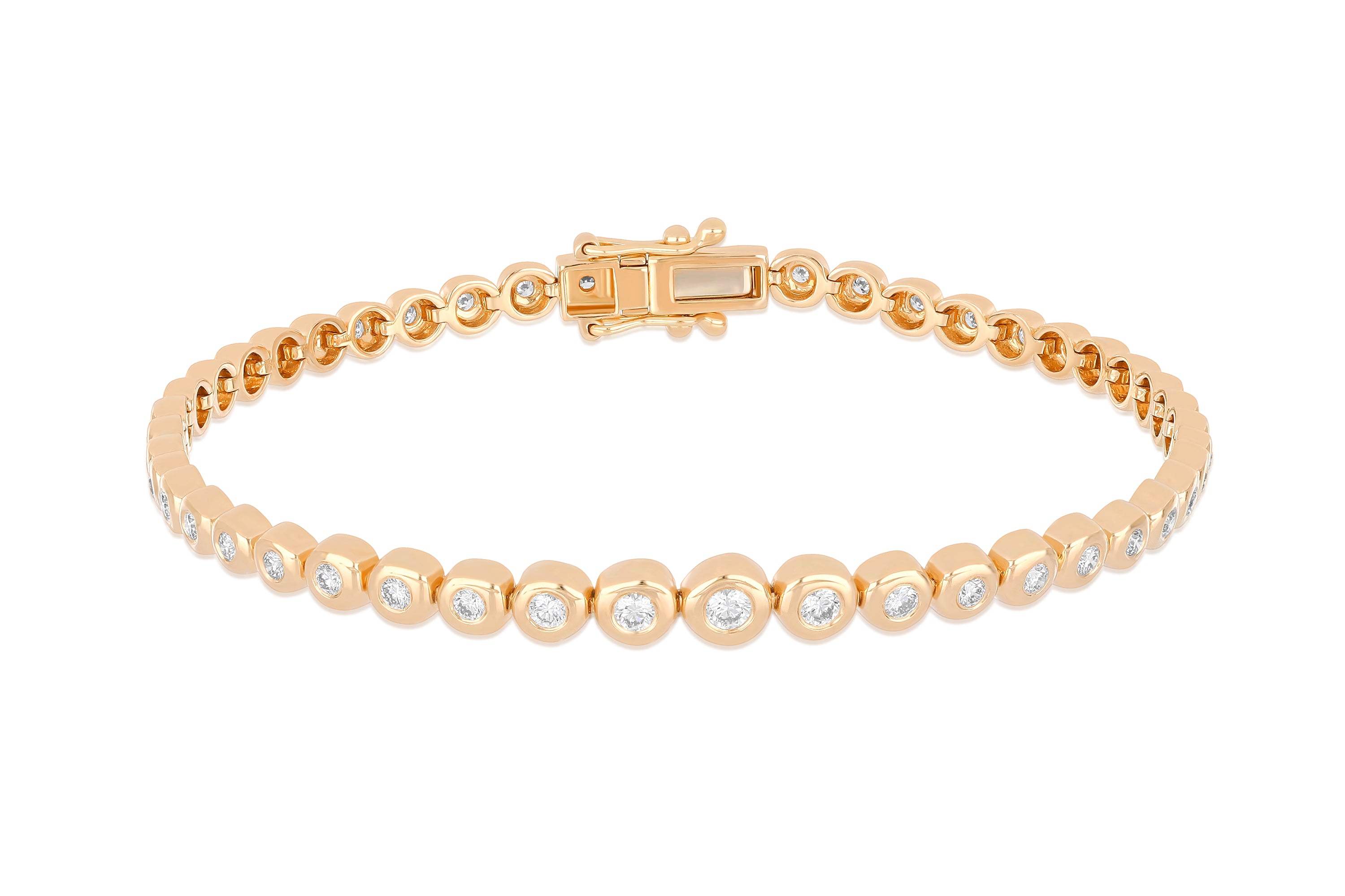Graduated Diamond Pillow Eternity Bracelet