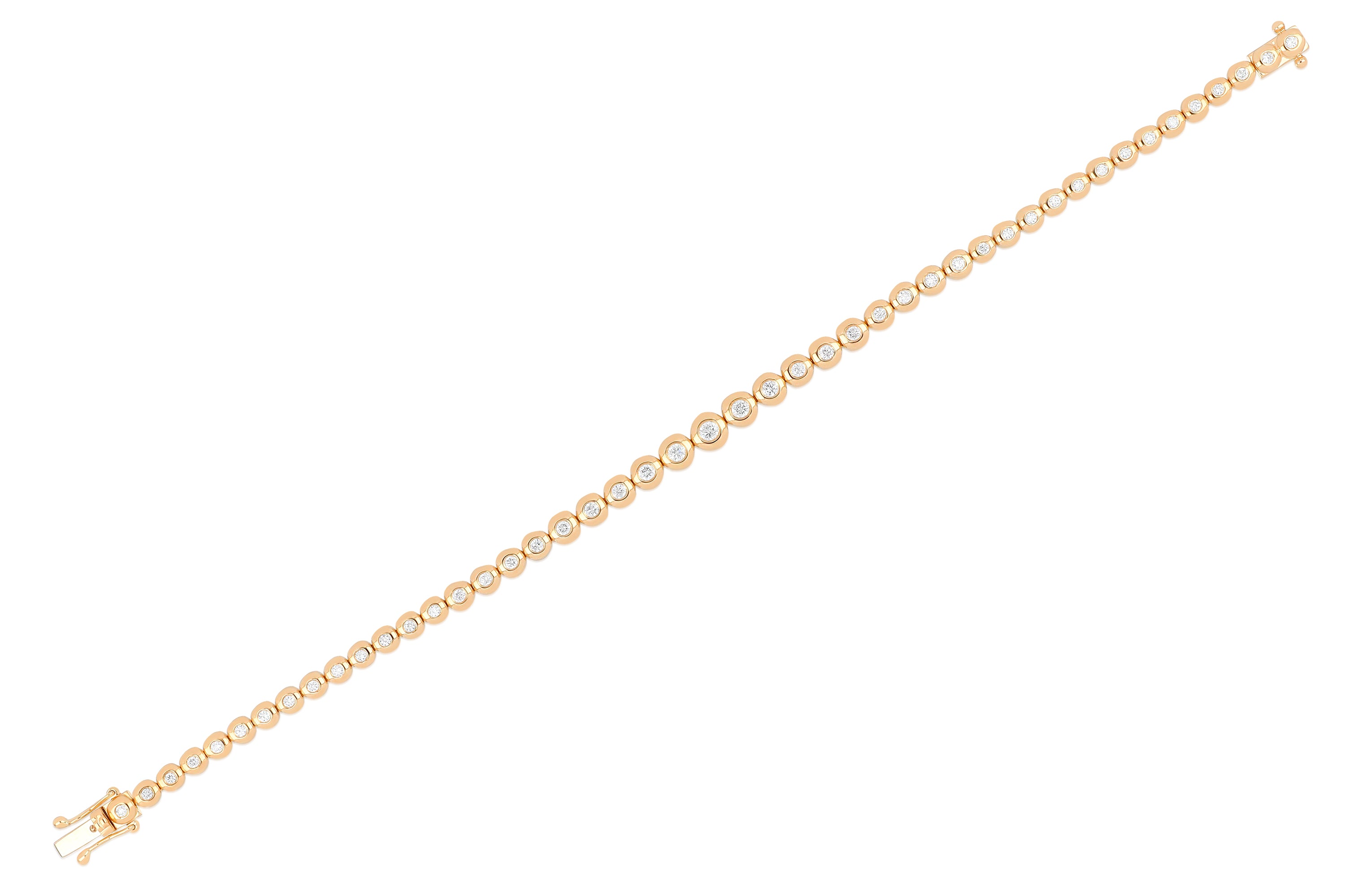 Graduated Diamond Pillow Eternity Bracelet