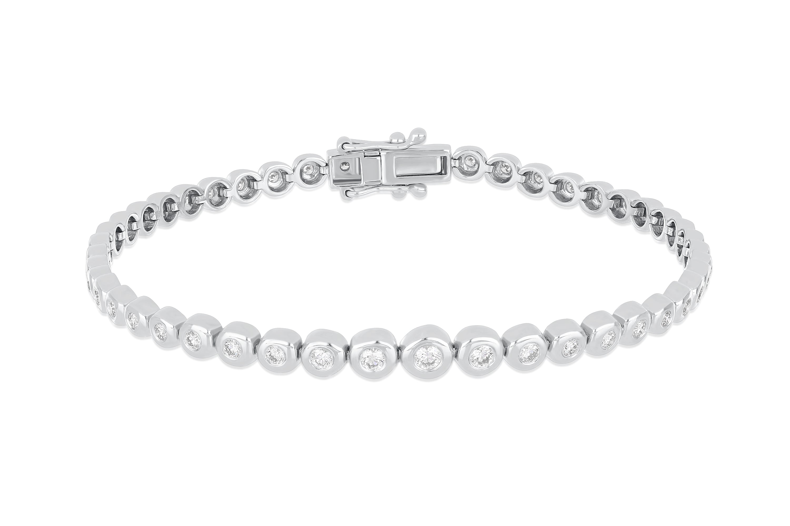 Graduated Diamond Pillow Eternity Bracelet