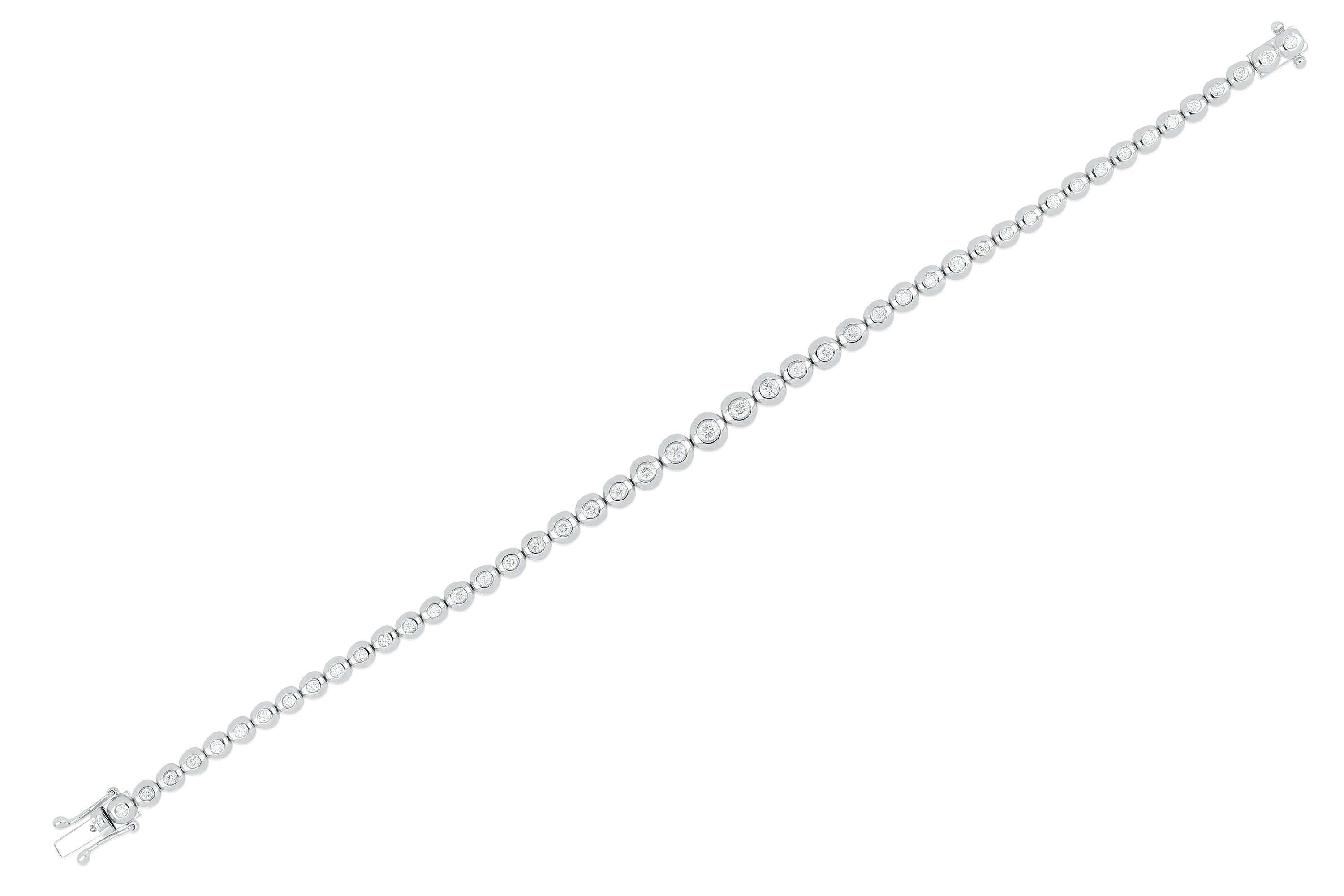Graduated Diamond Pillow Eternity Bracelet