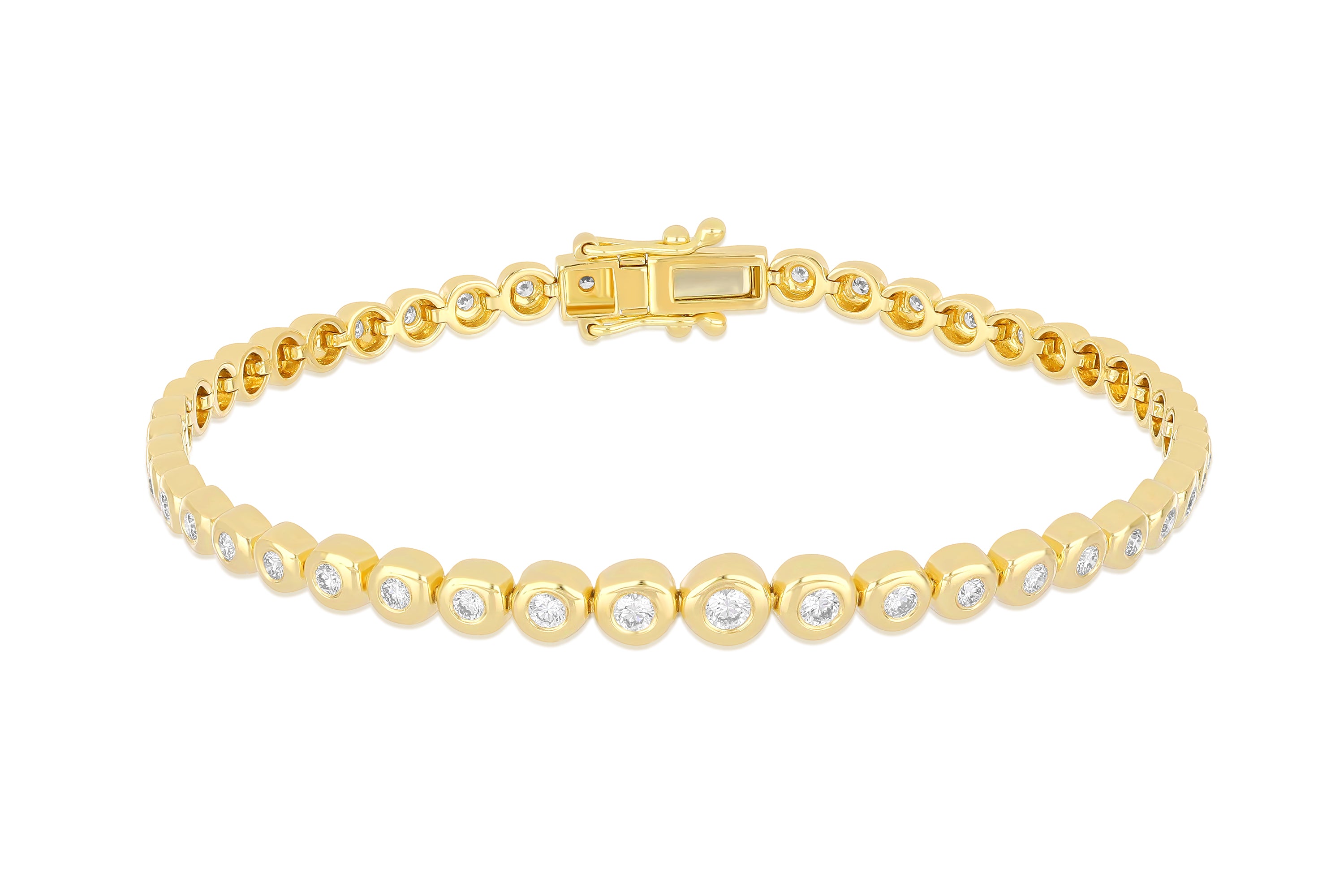 Graduated Diamond Pillow Eternity Bracelet