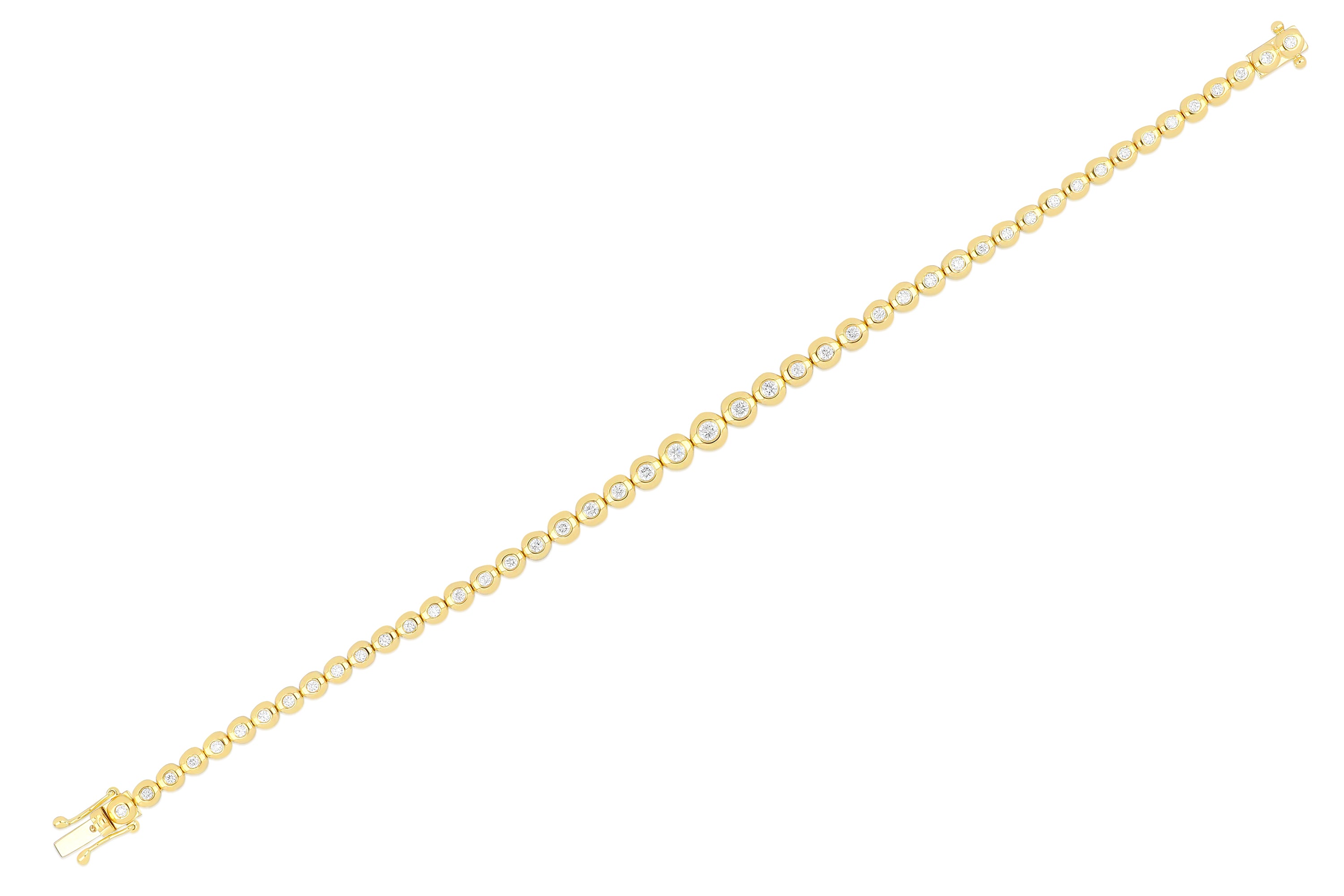 Graduated Diamond Pillow Eternity Bracelet