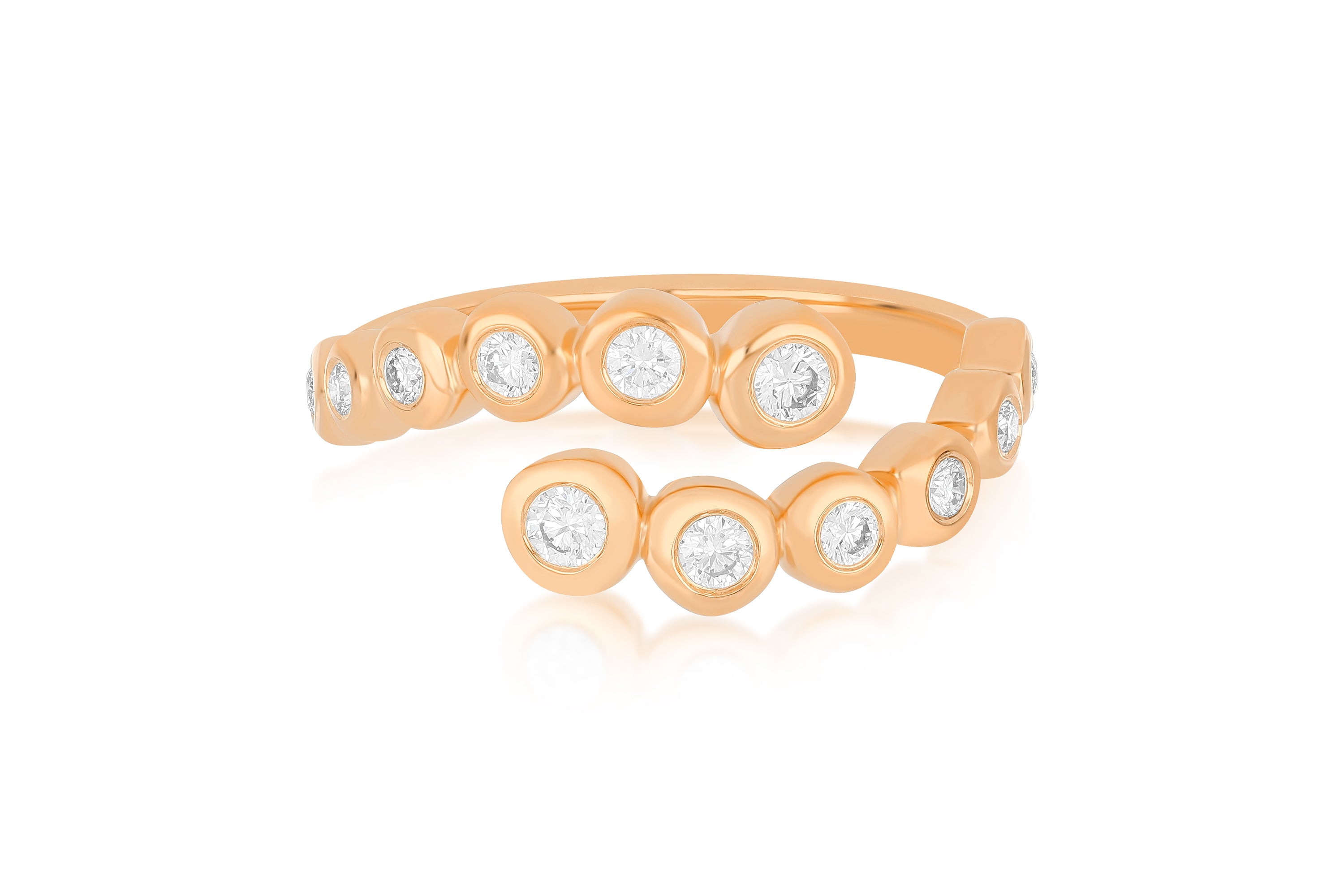 Graduated Diamond Pillow Wrap Ring
